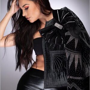 Velvet jacket w/rhinestones